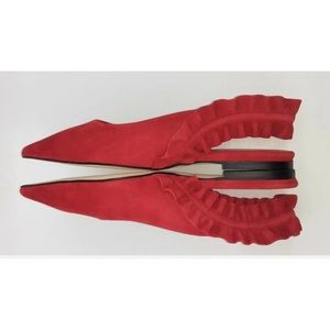 Good America Red Suede Slingback Flats